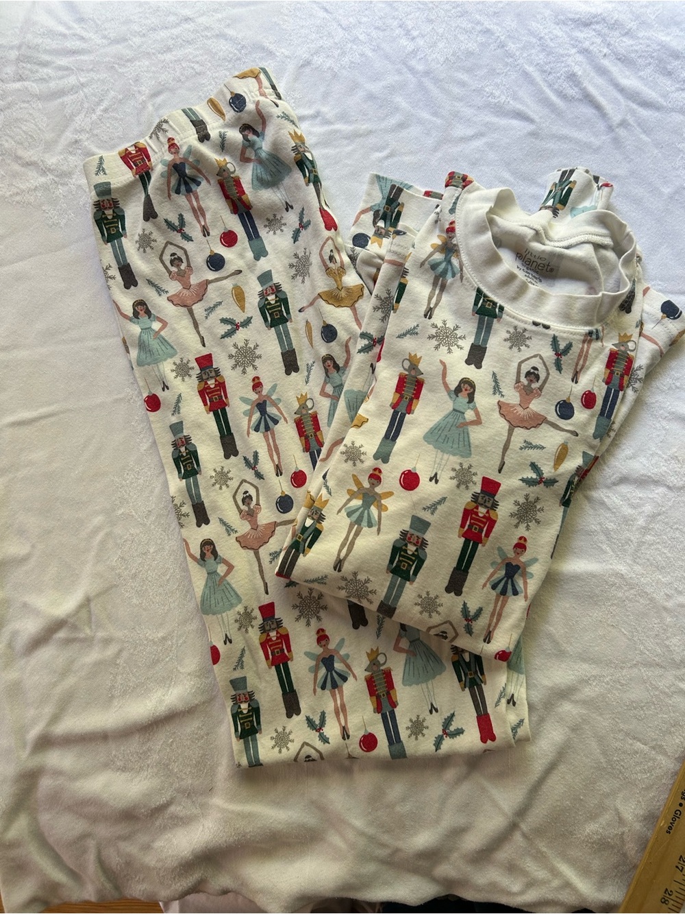 Cream Nutcracker & Ballerina Women's Pajama Set Organic Cotton